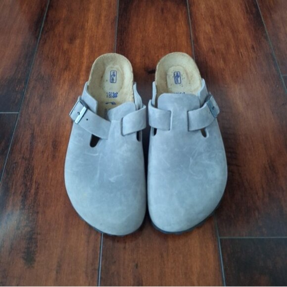 Birkenstock Boston soft footbed clog in a blue-grey suede - Picture 3 of 8